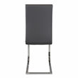 Pemberly Row Metal Dining Side Chair with Faux Leather Seat Set of 2 in Chrome