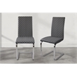 Pemberly Row Metal Dining Side Chair with Faux Leather Seat Set of 2 in Chrome