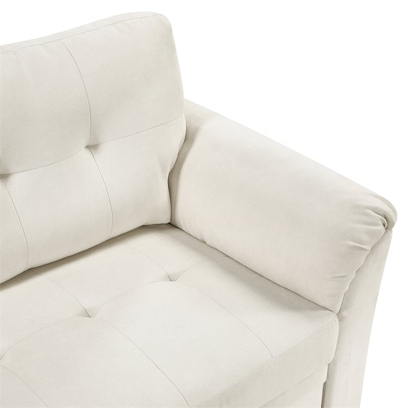Pemberly Row Textured 2-Piece Reversible Sleeper Sectional in Beige