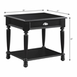 Pemberly Row Engineered Wood 1-Drawer End Table with Lower Shelf in Black