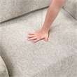 Pemberly Row Microfiber 3-Piece Sectional with Reversible Chaise in Sage Sand