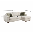Pemberly Row Microfiber 3-Piece Sectional with Reversible Chaise in Sage Sand