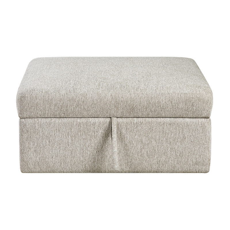 Pemberly Row Microfiber 3-Piece Sectional with Reversible Chaise in Sage Sand