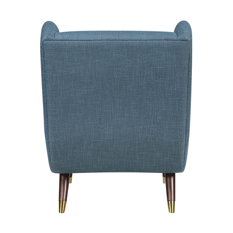 Pemberly Row Textured Wingback Accent Chair with Pocket Coils in Blue