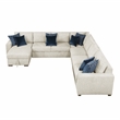 Pemberly Row Microfiber 5-Piece Sectional with Pull-out Bed in Beige