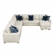 Pemberly Row Microfiber 5-Piece Sectional with Pull-out Bed in Beige
