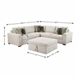 Pemberly Row Microfiber 4-Piece Sectional with Pull-out Bed in Sage Sand