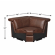 Pemberly Row Top-Grain Leather Modular Corner Seat with 300 lb Capacity in Brown