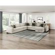Pemberly Row Microfiber 5-Pc Sectional with Chaise & Hidden Storage in Sage Sand