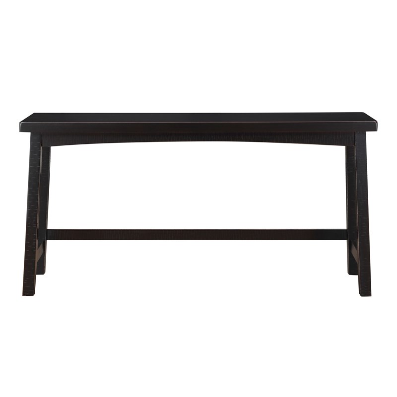 Pemberly Row 4-Piece Wood Counter Height Dining Set with 3 Stools in Black