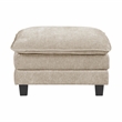 Pemberly Row Chenille Upholstered Ottoman with Foam Over Pocket Coils in Taupe