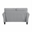 Pemberly Row Transitional Solid Wood and Polyester Loveseat in Dark Gray/Black