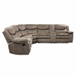Pemberly Row 3-Piece Microfiber Reclining Sectional with Console in Brown