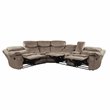 Pemberly Row 3-Piece Microfiber Reclining Sectional with Console in Brown