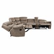 Pemberly Row 3-Piece Microfiber Reclining Sectional with Console in Brown
