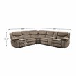 Pemberly Row 3-Piece Microfiber Reclining Sectional with Console in Brown