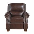Pemberly Row Top Grain Leather 3-Piece Sofa Loveseat and Chair Set in Brown