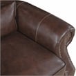 Pemberly Row Top Grain Leather 3-Piece Sofa Loveseat and Chair Set in Brown
