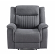 Pemberly Row Microfiber Manual Reclining Chair with Pocket Coils in Gray