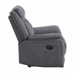 Pemberly Row Microfiber Manual Reclining Chair with Pocket Coils in Gray