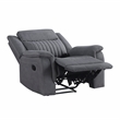 Pemberly Row Microfiber Manual Reclining Chair with Pocket Coils in Gray