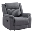 Pemberly Row Microfiber Manual Reclining Chair with Pocket Coils in Gray