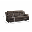Pemberly Row Microfiber 2-Piece Manual Double Reclining Sofa Set in Dark Brown