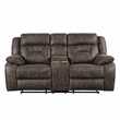 Pemberly Row Microfiber 2-Piece Manual Double Reclining Sofa Set in Dark Brown