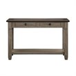 Pemberly Row Wood 2-Drawer Console Table with Shelf in Antique Gray