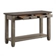 Pemberly Row Wood 2-Drawer Console Table with Shelf in Antique Gray