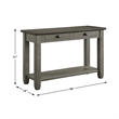 Pemberly Row Wood 2-Drawer Console Table with Shelf in Antique Gray
