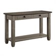 Pemberly Row Wood 2-Drawer Console Table with Shelf in Antique Gray