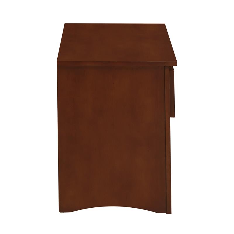 Pemberly Row 1-Drawer Wood Nightstand with Storage Cubby in Dark Cherry