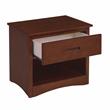 Pemberly Row 1-Drawer Wood Nightstand with Storage Cubby in Dark Cherry