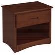 Pemberly Row 1-Drawer Wood Nightstand with Storage Cubby in Dark Cherry