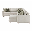 Pemberly Row Microfiber 4-Piece Sectional with Pull-Out Bed in Sage Sand