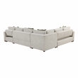 Pemberly Row Microfiber 4-Piece Sectional with Pull-Out Bed in Sage Sand