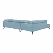 Pemberly Row Top Grain Leather 2-Piece Sectional with Left Chaise in Blue