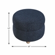 Pemberly Row Boucle Channel-Tufted Swivel Chair with Ottoman in Blue