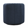 Pemberly Row Boucle Channel-Tufted Swivel Chair with Ottoman in Blue