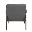 Pemberly Row Rubberwood and Velvet Accent Chair in Dark Walnut and Dark Grey