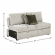 Pemberly Row Microfiber Armless Convertible 2-Seater Sleeper in Sage Sand