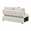 Pemberly Row Microfiber Armless Convertible 2-Seater Sleeper in Sage Sand