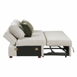 Pemberly Row Microfiber Armless Convertible 2-Seater Sleeper in Sage Sand