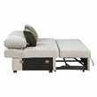 Pemberly Row Microfiber Armless Convertible 2-Seater Sleeper in Sage Sand