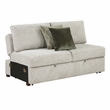 Pemberly Row Microfiber Armless Convertible 2-Seater Sleeper in Sage Sand