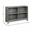 Pemberly Row Okume Veneer 4-Shelf Bookcase with Closed Back in Gray