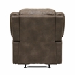 Pemberly Row Polished Microfiber Manual Recliner with Pillow-Top Arms in Brown