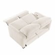 Pemberly Row Chenille Power Reclining Sofa and Loveseat Set with USB in Beige