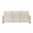 Pemberly Row Chenille Power Reclining Sofa and Loveseat Set with USB in Beige